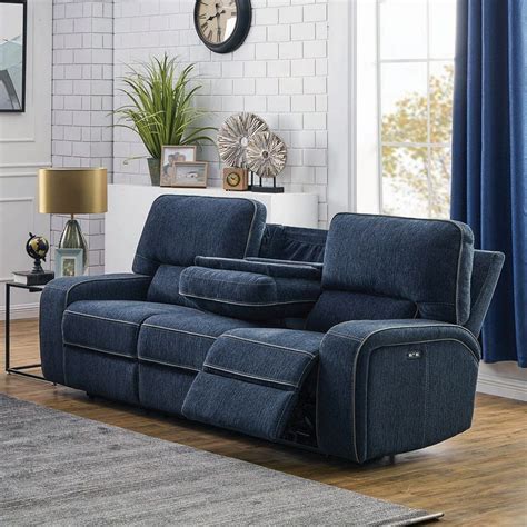 blue oversized power reclining sofa.